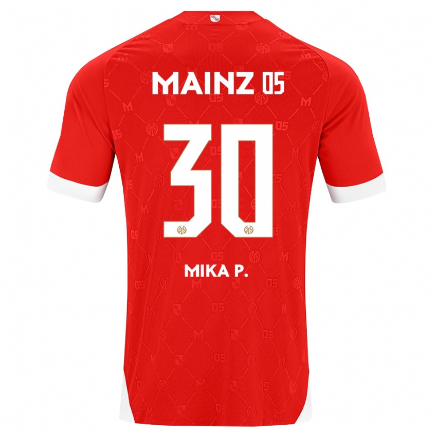 גברים Mika Preßler #30 אדום לבן ג'רזי ביתית 2026/27 חולצה קצרה