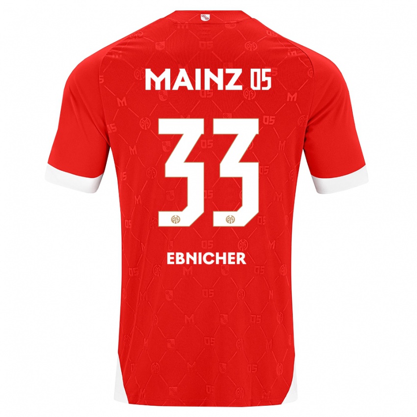 גברים Sabine Ebnicher #33 אדום לבן ג'רזי ביתית 2026/27 חולצה קצרה