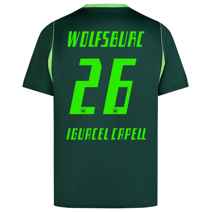 גברים Diego Iguacel Capell #26 ירוק כהה לבן ג'רזי ביתית 2026/27 חולצה קצרה