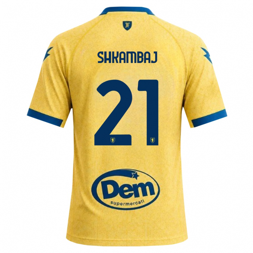 גברים Ardit Shkambaj #21 חאקי שחור כחול ג'רזי ביתית 2026/27 חולצה קצרה