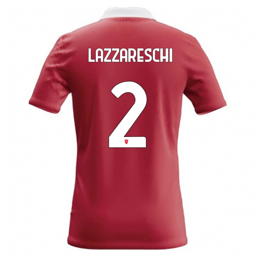 גברים Andrea Lazzareschi #2 אדום לבן ג'רזי ביתית 2026/27 חולצה קצרה