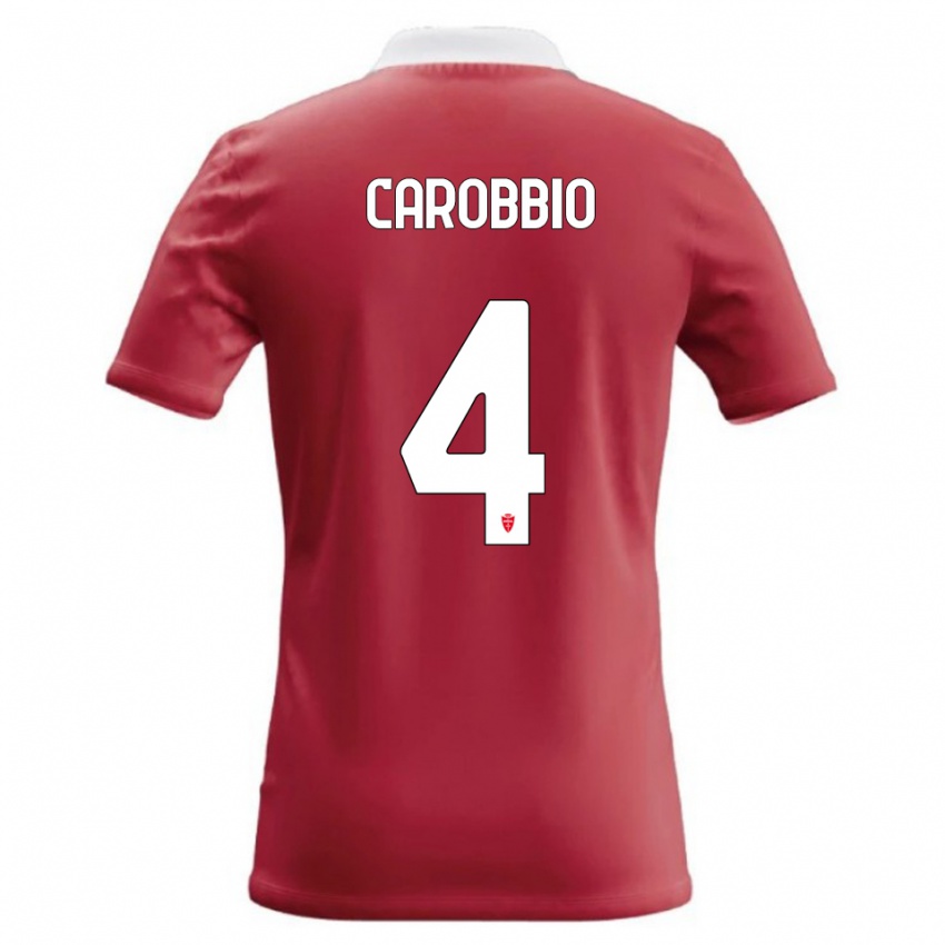 גברים Giacomo Carobbio #4 אדום לבן ג'רזי ביתית 2026/27 חולצה קצרה