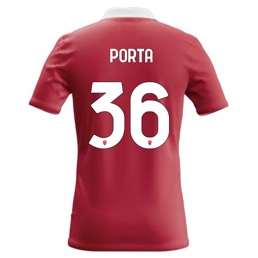 גברים Matteo Porta #36 אדום לבן ג'רזי ביתית 2026/27 חולצה קצרה