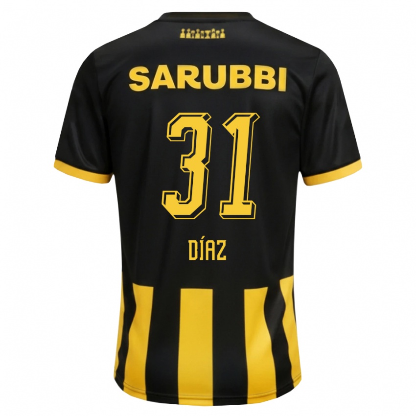 גברים Leandro Díaz #31 שחור צהוב ג'רזי ביתית 2026/27 חולצה קצרה
