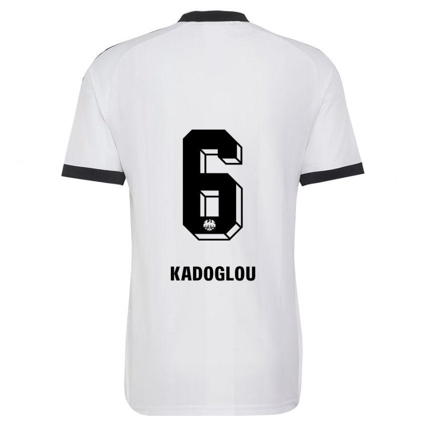 גברים Alexandros Kadoglou #6 שחור לבן הרחק ג'רזי 2026/27 חולצה קצרה