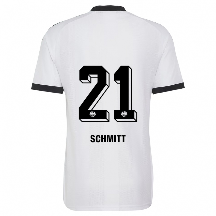 גברים Joshua Schmitt #21 שחור לבן הרחק ג'רזי 2026/27 חולצה קצרה