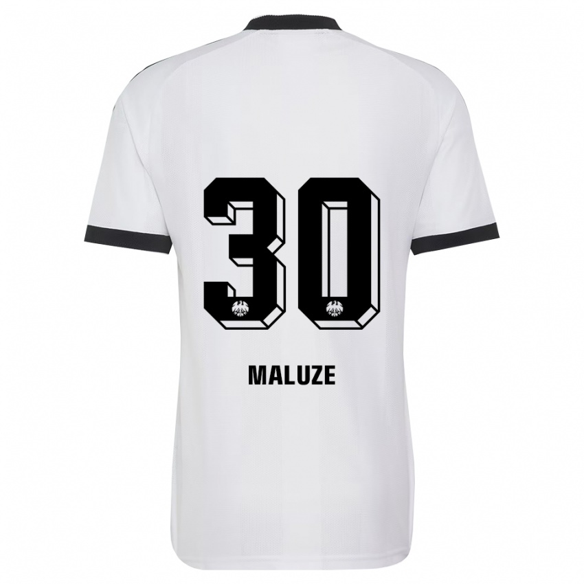 גברים Jeremiaha Maluze #30 שחור לבן הרחק ג'רזי 2026/27 חולצה קצרה