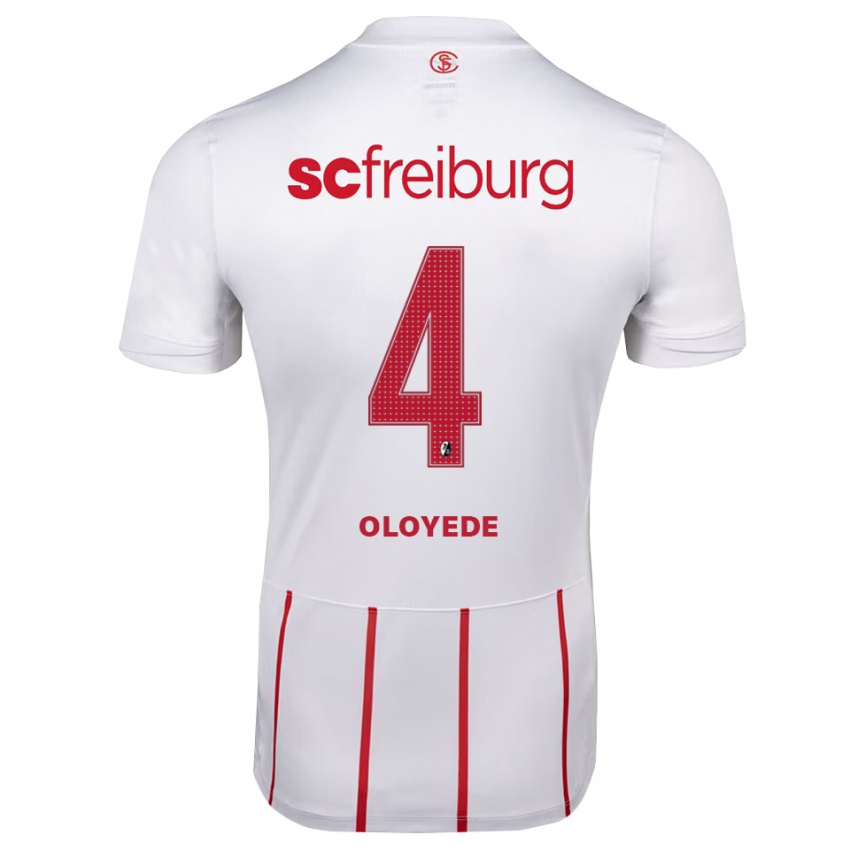 גברים Sebastian Oloyede #4 לבן אדום צהוב הרחק ג'רזי 2026/27 חולצה קצרה