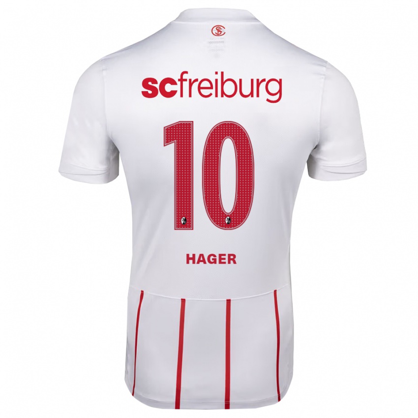 גברים Marc Hager #10 לבן אדום צהוב הרחק ג'רזי 2026/27 חולצה קצרה