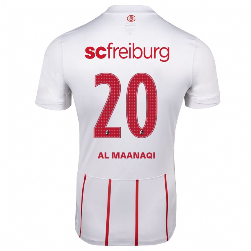 גברים Jawad Al Maanaqi #20 לבן אדום צהוב הרחק ג'רזי 2026/27 חולצה קצרה