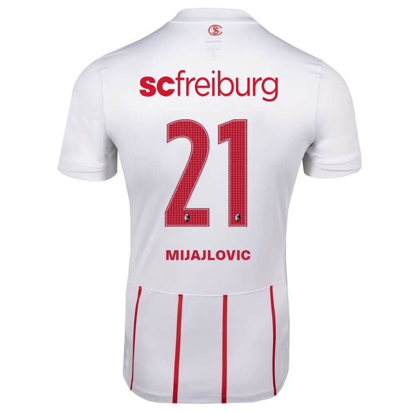 גברים Mladen Mijajlovic #21 לבן אדום צהוב הרחק ג'רזי 2026/27 חולצה קצרה