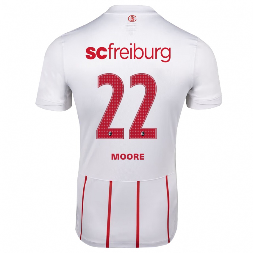 גברים Noah Moore #22 לבן אדום צהוב הרחק ג'רזי 2026/27 חולצה קצרה