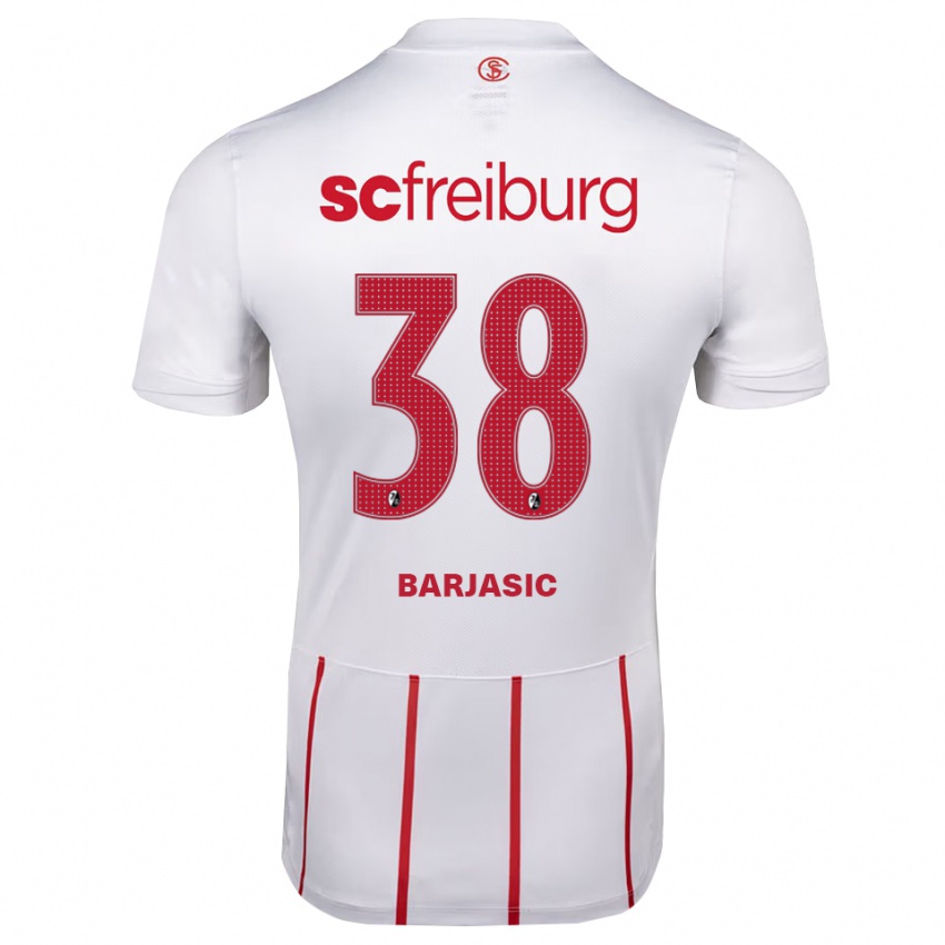 גברים Josip Barjasic #38 לבן אדום צהוב הרחק ג'רזי 2026/27 חולצה קצרה