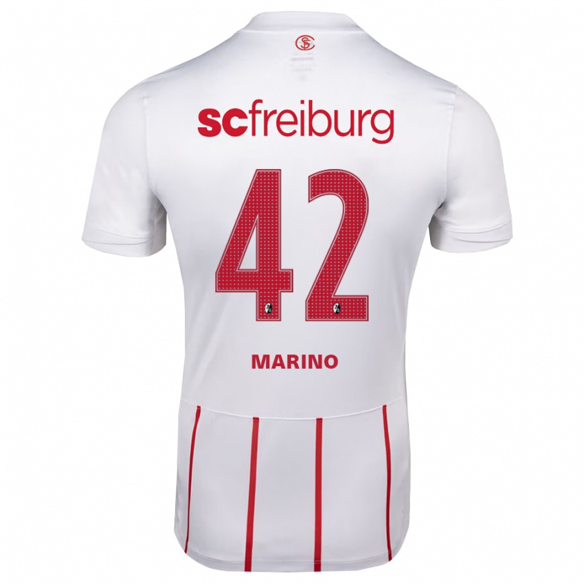 גברים Luca Marino #42 לבן אדום צהוב הרחק ג'רזי 2026/27 חולצה קצרה