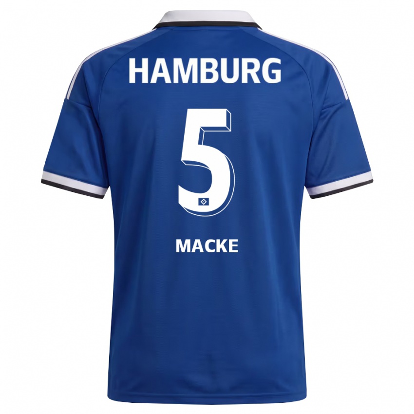 גברים Jarne Macke #5 לבן כחול הרחק ג'רזי 2026/27 חולצה קצרה