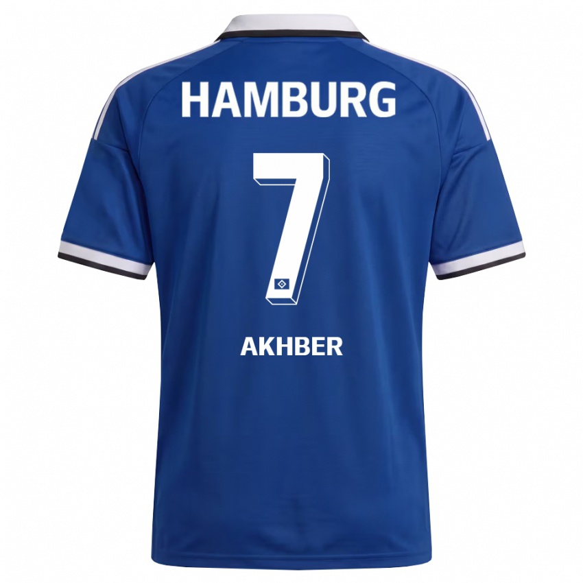 גברים Youness Akhber #7 לבן כחול הרחק ג'רזי 2026/27 חולצה קצרה
