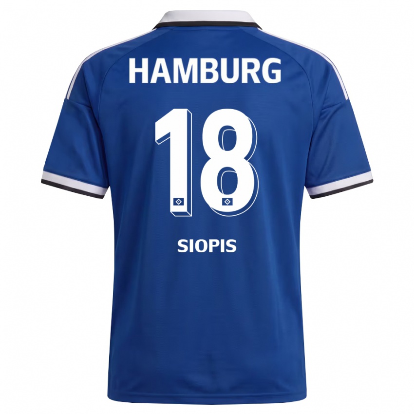 גברים Vassilios Siopis #18 לבן כחול הרחק ג'רזי 2026/27 חולצה קצרה