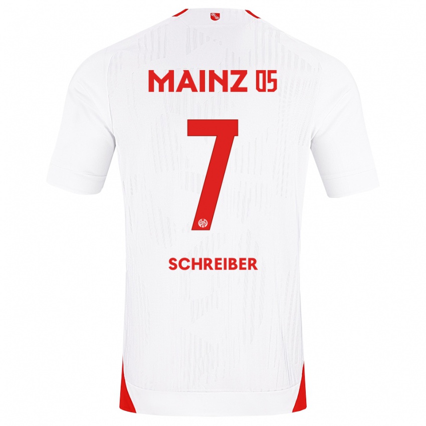 גברים Max Schreiber #7 לבן אדום צהוב הרחק ג'רזי 2026/27 חולצה קצרה