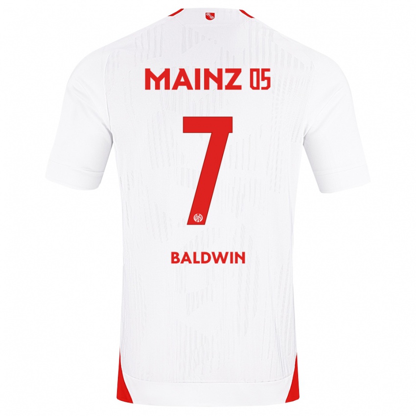 גברים Kevin Baldwin #7 לבן אדום צהוב הרחק ג'רזי 2026/27 חולצה קצרה