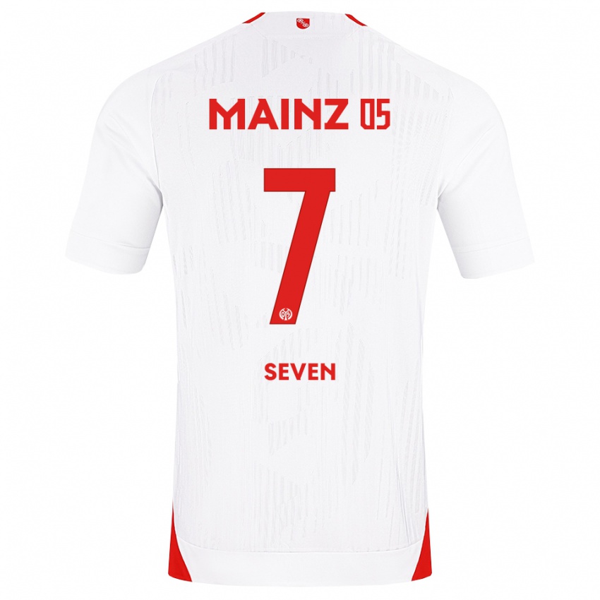 גברים Justin Seven #7 לבן אדום צהוב הרחק ג'רזי 2026/27 חולצה קצרה