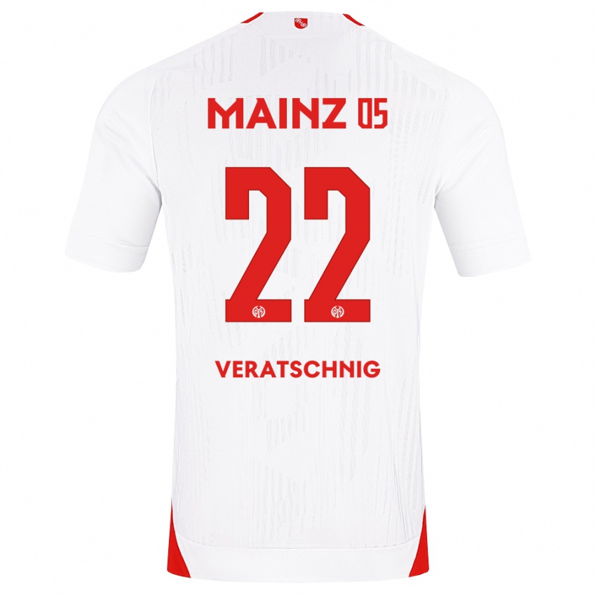 גברים Nikolas Veratschnig #22 לבן אדום צהוב הרחק ג'רזי 2026/27 חולצה קצרה
