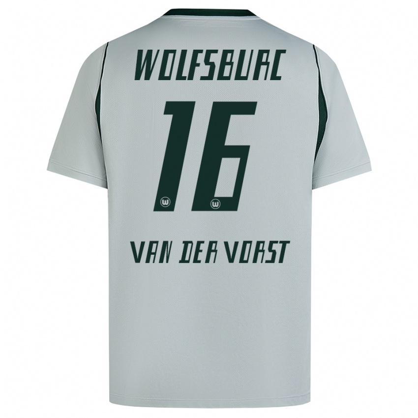 גברים Fynn Van Der Vorst #16 ירוק אפור הרחק ג'רזי 2026/27 חולצה קצרה