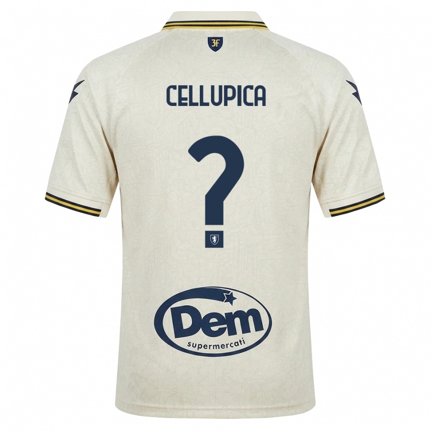 גברים Riccardo Cellupica #0 תחרה ישנה צהוב שחור הרחק ג'רזי 2026/27 חולצה קצרה