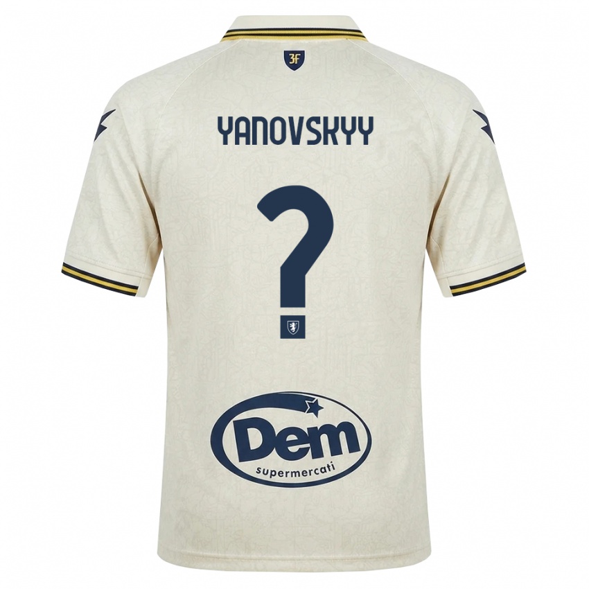 גברים Riccardo Yanovskyy #0 תחרה ישנה צהוב שחור הרחק ג'רזי 2026/27 חולצה קצרה