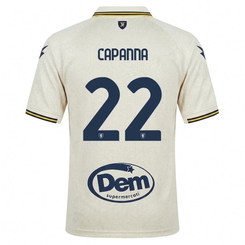 גברים Tommaso Capanna #22 תחרה ישנה צהוב שחור הרחק ג'רזי 2026/27 חולצה קצרה