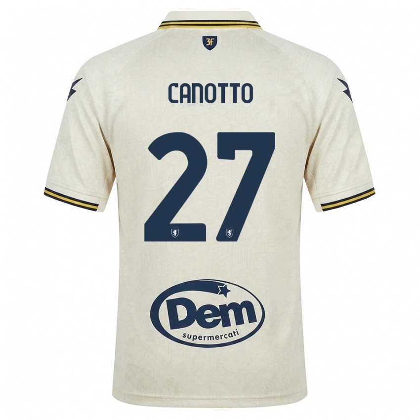 גברים Luigi Canotto #27 תחרה ישנה צהוב שחור הרחק ג'רזי 2026/27 חולצה קצרה