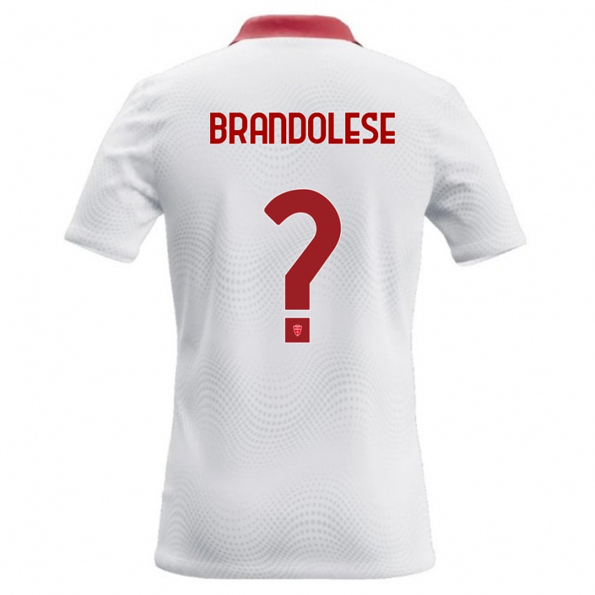 גברים Benedetto Brandolese #0 לבן אדום הרחק ג'רזי 2026/27 חולצה קצרה