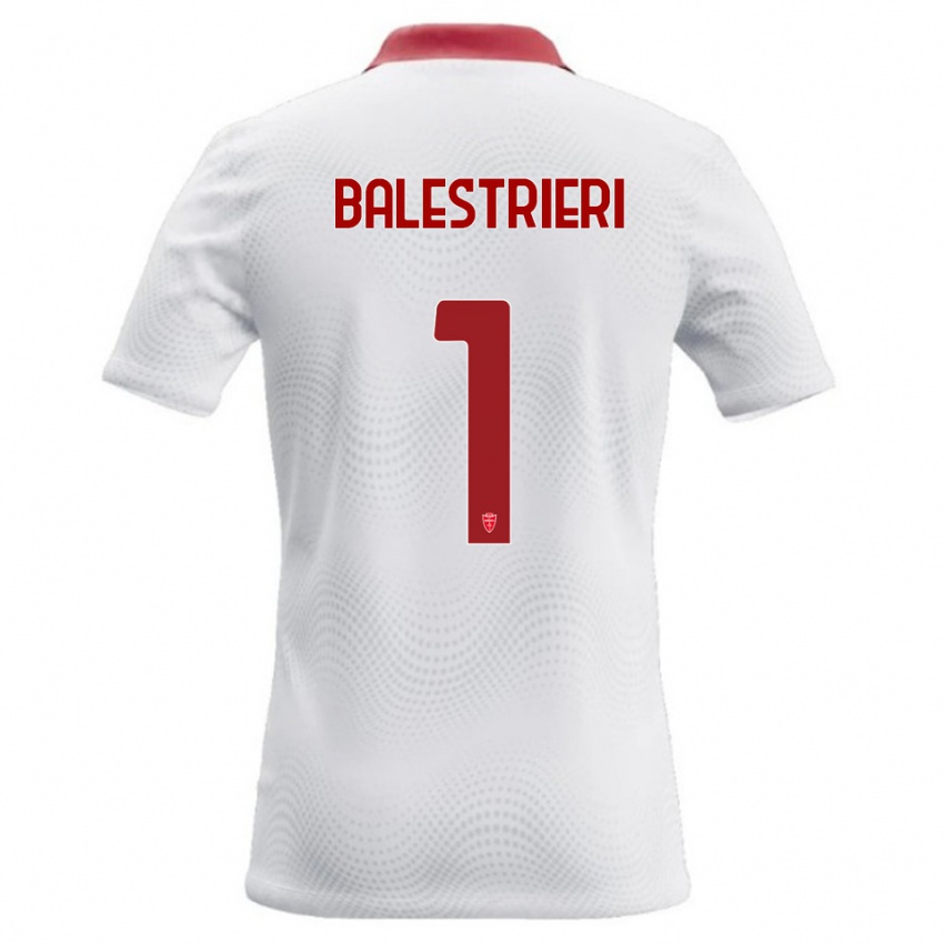 גברים Alessandro Balestrieri #1 לבן אדום הרחק ג'רזי 2026/27 חולצה קצרה