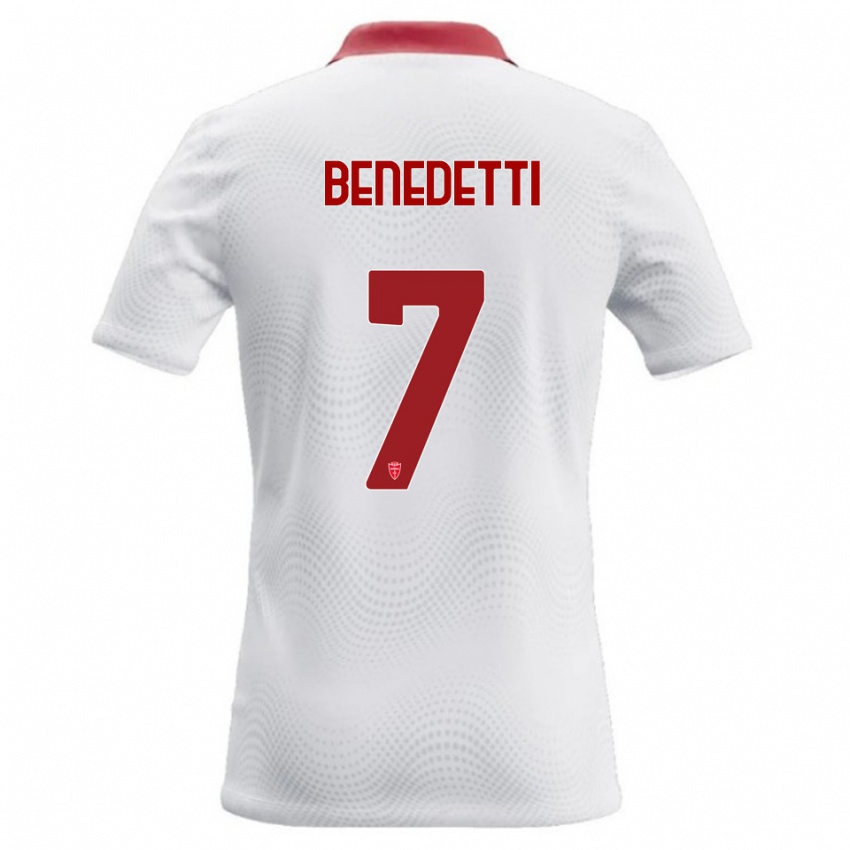 גברים Elia Benedetti #7 לבן אדום הרחק ג'רזי 2026/27 חולצה קצרה