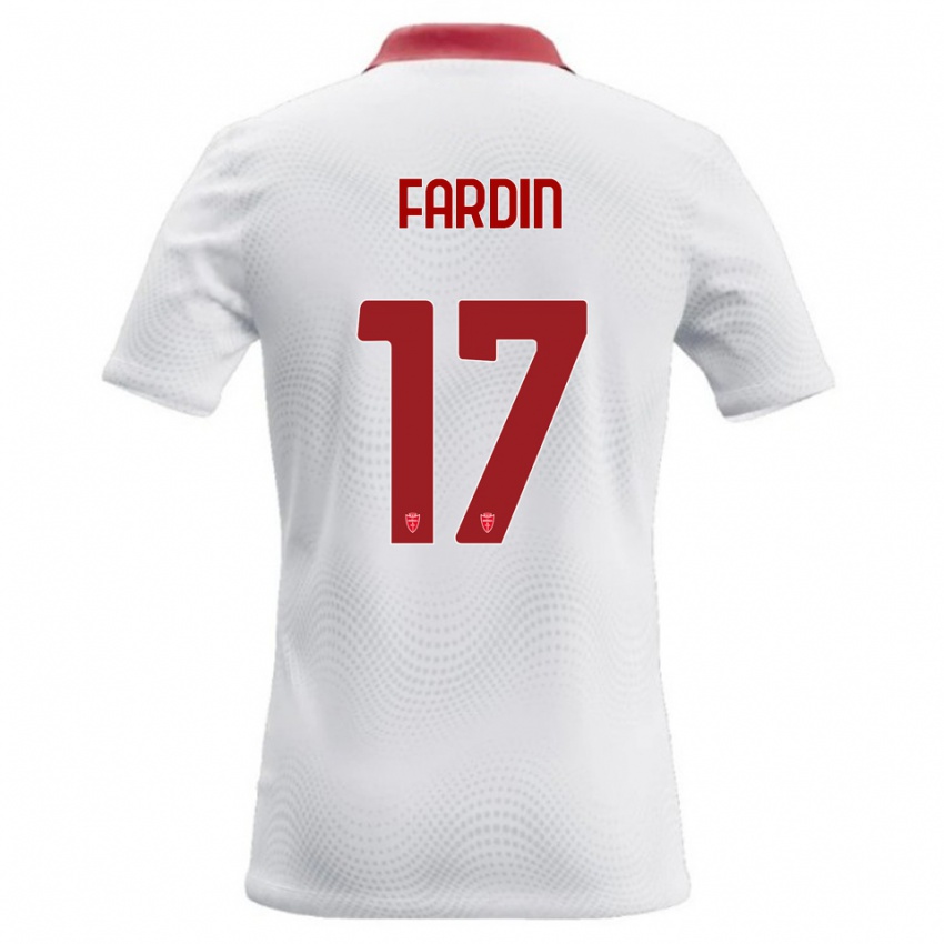 גברים Giulio Fardin #17 לבן אדום הרחק ג'רזי 2026/27 חולצה קצרה