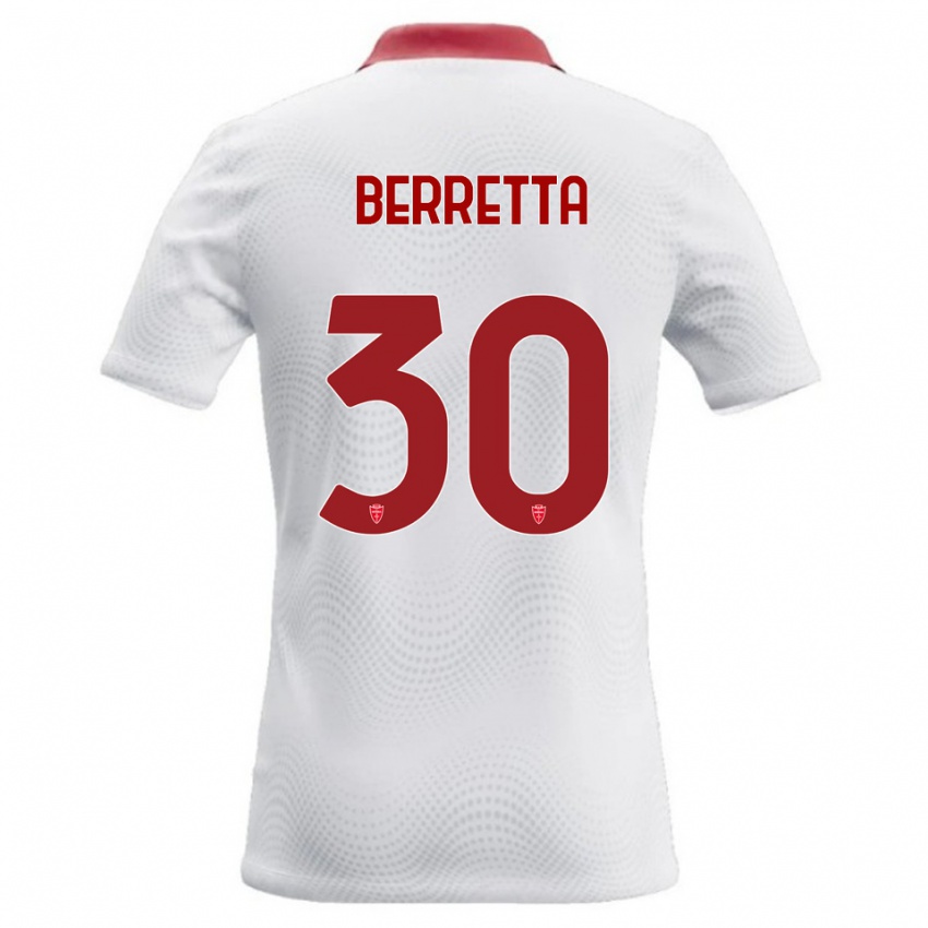 גברים Alessandro Berretta #30 לבן אדום הרחק ג'רזי 2026/27 חולצה קצרה
