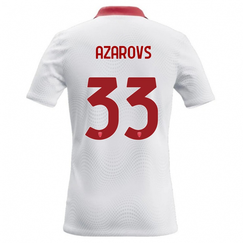 גברים Timurs Azarovs #33 לבן אדום הרחק ג'רזי 2026/27 חולצה קצרה