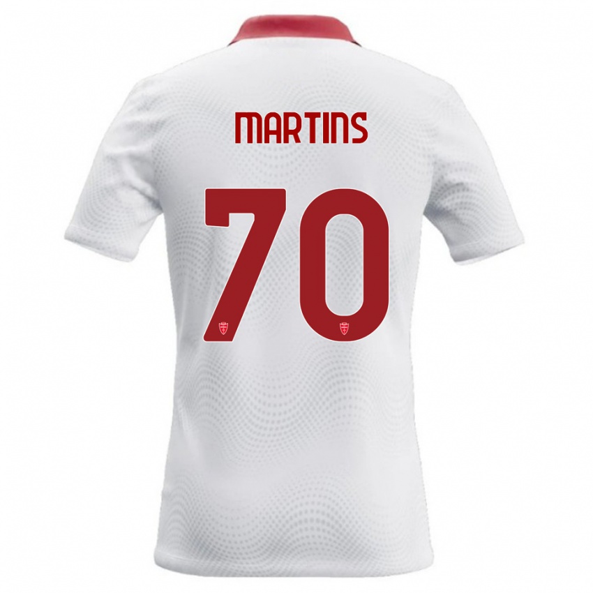 גברים Kevin Martins #70 לבן אדום הרחק ג'רזי 2026/27 חולצה קצרה