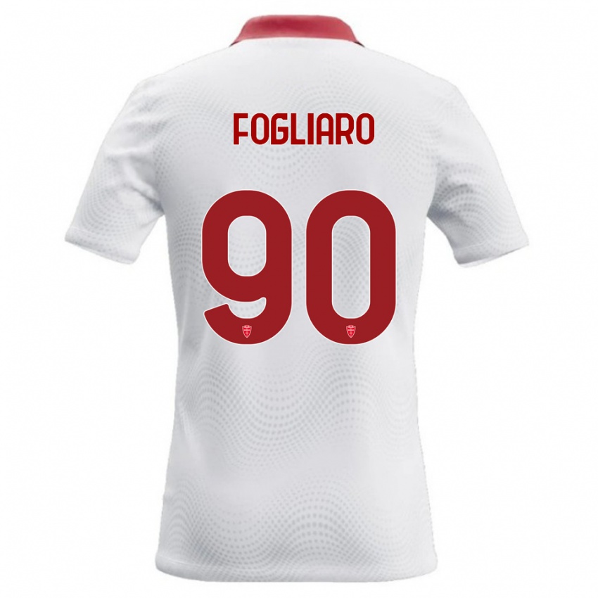 גברים Christian Fogliaro #90 לבן אדום הרחק ג'רזי 2026/27 חולצה קצרה