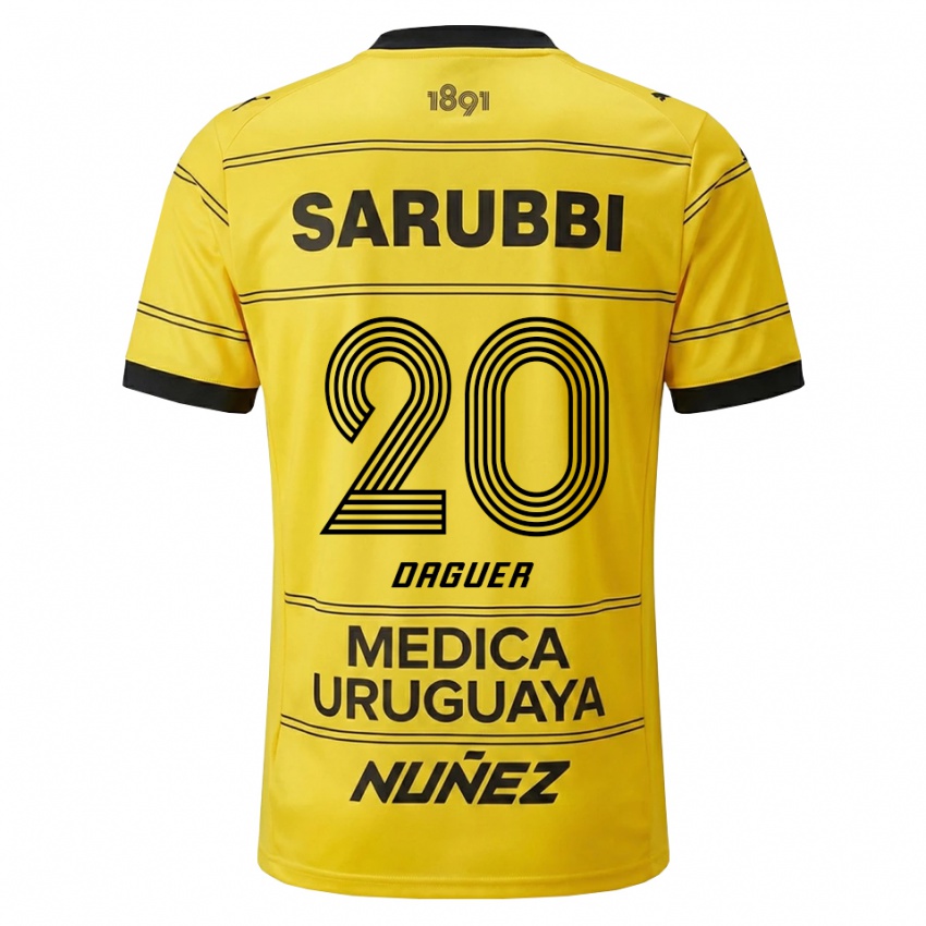 גברים Julio Daguer #20 צהוב שחור הרחק ג'רזי 2026/27 חולצה קצרה