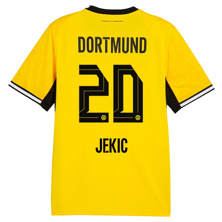 נשים Nikola Jekic #20 צהוב שחור לבן ג'רזי ביתית 2026/27 חולצה קצרה