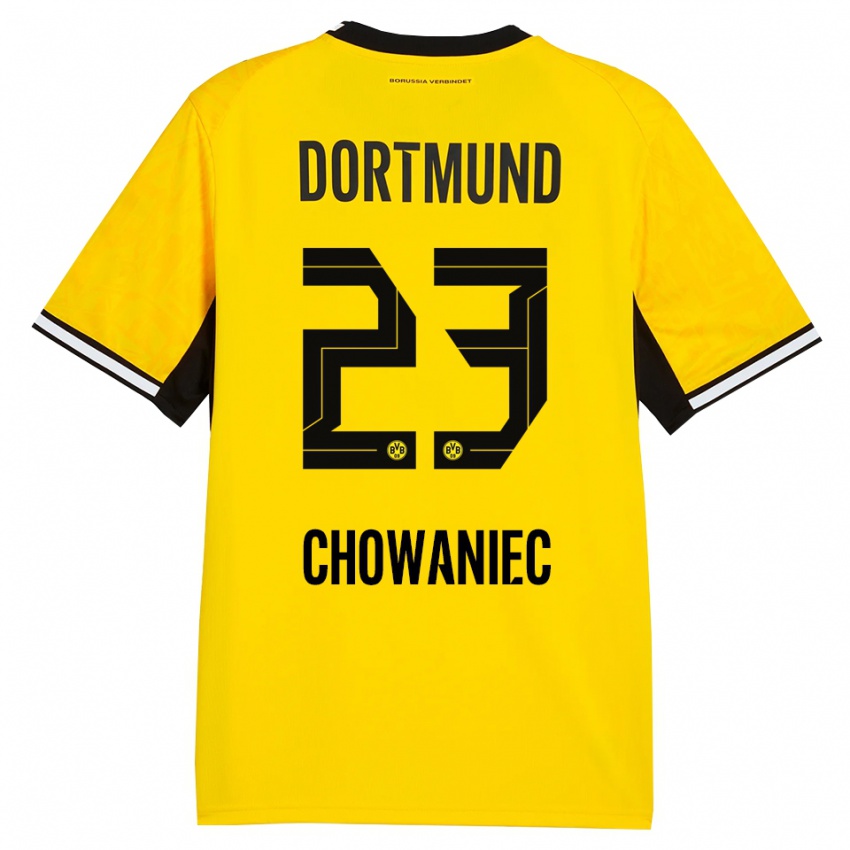 נשים Jonas Chowaniec #23 צהוב שחור לבן ג'רזי ביתית 2026/27 חולצה קצרה