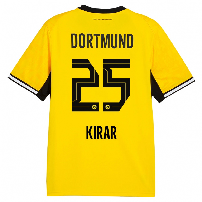 נשים Emre Kirar #25 צהוב שחור לבן ג'רזי ביתית 2026/27 חולצה קצרה