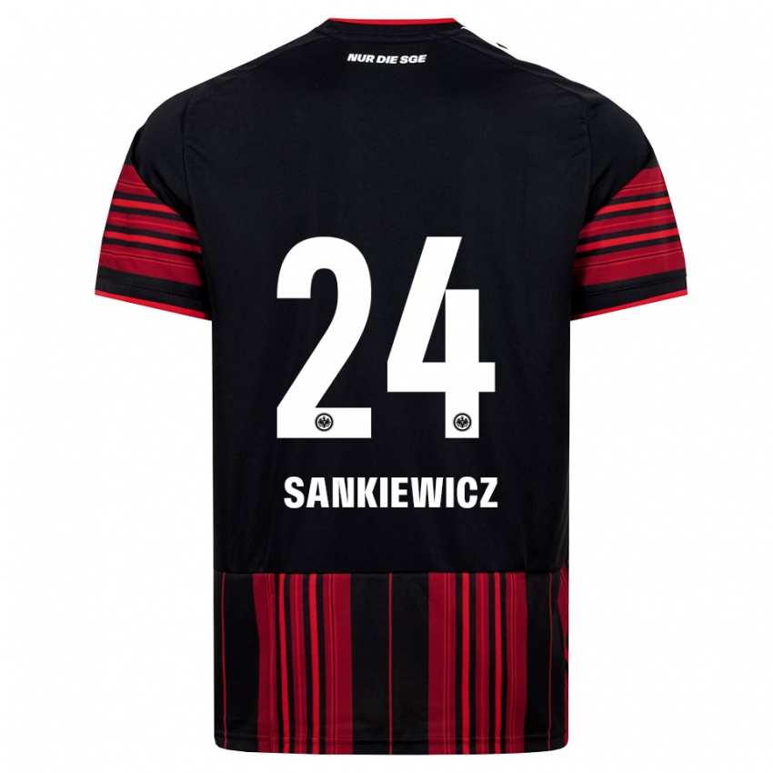נשים Dawid Sankiewicz #24 שחור אדום לבן ג'רזי ביתית 2026/27 חולצה קצרה