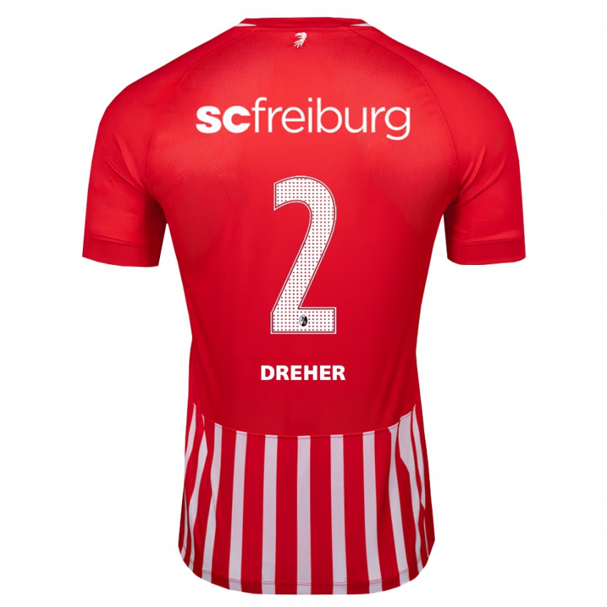נשים Cedric Dreher #2 אדום לבן שחור ג'רזי ביתית 2026/27 חולצה קצרה
