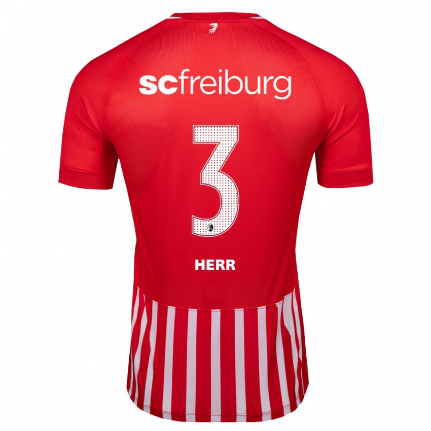נשים Ben Herr #3 אדום לבן שחור ג'רזי ביתית 2026/27 חולצה קצרה
