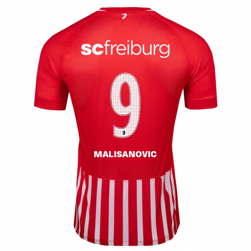 נשים Darko Malisanovic #9 אדום לבן שחור ג'רזי ביתית 2026/27 חולצה קצרה
