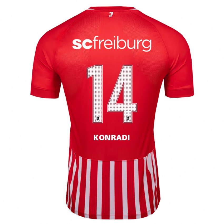 נשים Lennart Konradi #14 אדום לבן שחור ג'רזי ביתית 2026/27 חולצה קצרה