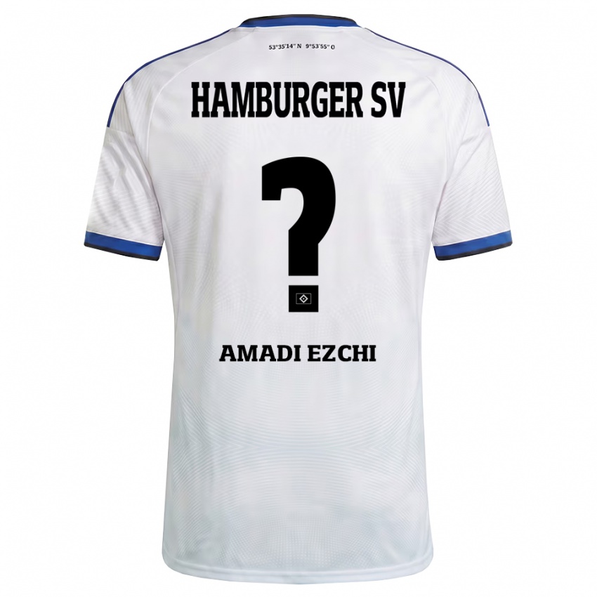 נשים Emmanuel Amadi Ezchi #0 לבן שחור כחול ג'רזי ביתית 2026/27 חולצה קצרה