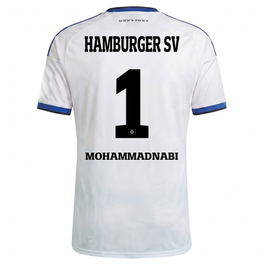 נשים Benjamin Mohammadnabi #1 לבן שחור כחול ג'רזי ביתית 2026/27 חולצה קצרה