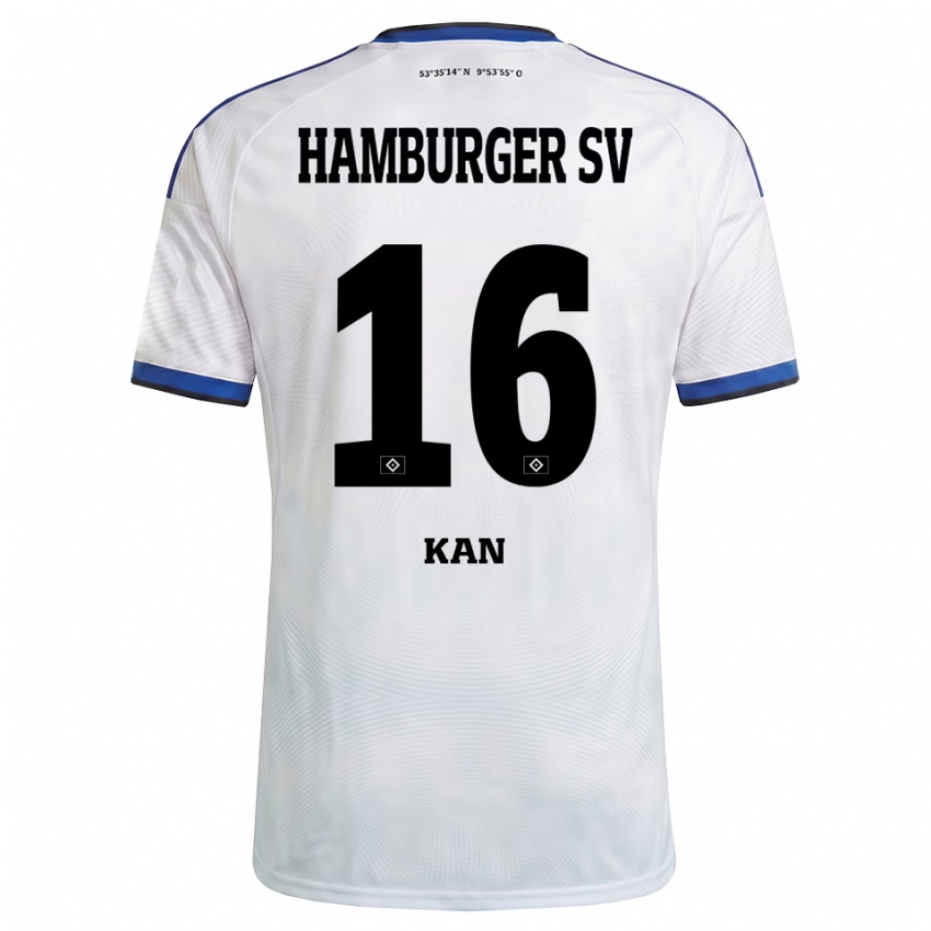 נשים Ali Kan #16 לבן שחור כחול ג'רזי ביתית 2026/27 חולצה קצרה